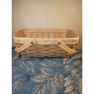Vintage Longaberger Medium Gathering Basket with Swing Handles